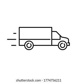 Transporte, icono del vector del coche. Entrega, símbolo de transporte de carga.