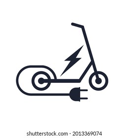 Transport for children Environment friendly electric vehicle isolated design element. Outdoor activity. Healthy lifestyle with a plug icon Vector illustration