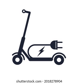 Transporte para niños Medio ambiente Vehículo eléctrico aislado elemento de diseño. Actividad al aire libre. Estilo de vida saludable con un icono de enchufe Icono Ilustración Vector