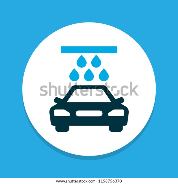 Transport cleaning icon colored\
symbol. Premium quality isolated vehicle wash element in trendy\
style.