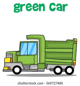 Transport collection of green truck vector illustration