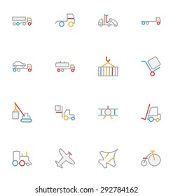 
Transport Colored Outline Vector Icons 4
