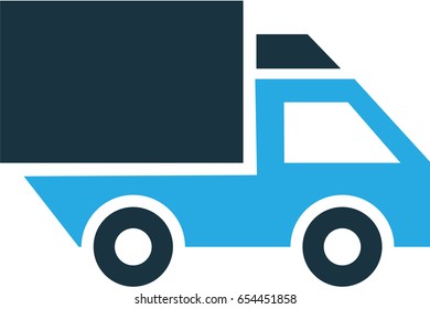 Transport Colorful Icon Symbol. Premium Quality Isolated Lorry Element In Trendy Style.