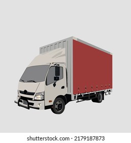 Transport commercial vehicle ready for loading. vector illustration.