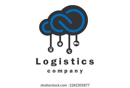 La empresa de transporte se ocupa de diversos tipos de transporte de carga. Ilustración vectorial de una empresa de transporte que se ocupa de la logística. Transporte de correo y paquetes. Entrega rápida.