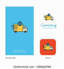 Transport Company Logo App Icon and Splash Page Design. Creative Business App Design Elements