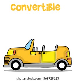 Transport of convertible car collection vector illustration