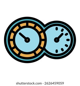Transport dashboard icon. Outline transport dashboard vector icon color flat isolated