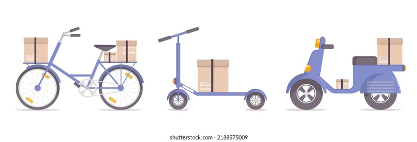 
Transport. Transport Delivering Boxes. Delivery. Bike. Moped. Kick Scooter.