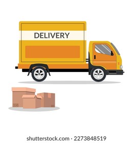 Design-Elemente der Transportlieferung LKW-Box Skizze.