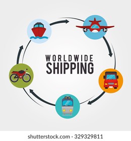 Transport, delivery and shipping design, vector graphic