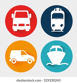Transport, delivery and shipping design, vector graphic