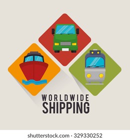 Transport, delivery and shipping design, vector graphic