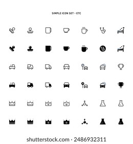 transport delivery and etc simple icon set
