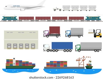 Transport and delivery vehicle set related to logistics