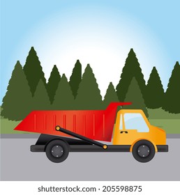 Transport design over landscape background, vector illustration