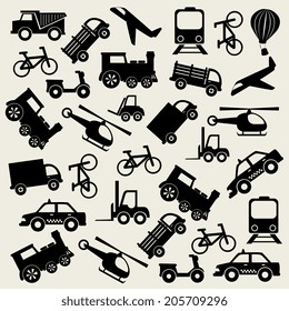 Transport design over landscape background, vector beige 