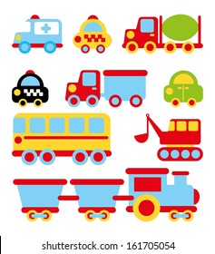 diseño de transporte sobre ilustración vectorial de fondo blanco 