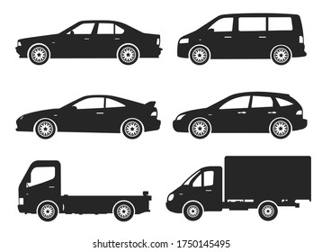 Diseño de transporte sobre fondo blanco, ilustración vectorial. Conjunto de iconos del coche de colección