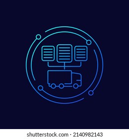 transport documents, CMR icon, linear design