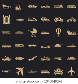Transport with driver icons set. Simple style of 36 transport with driver vector icons for web for any design