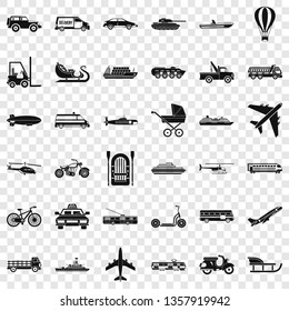 Transport with driver icons set. Simple style of 36 transport with driver vector icons for web for any design