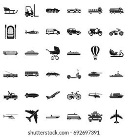 Transport with driver icons set. Simple style of 36 transport with driver vector icons for web isolated on white background