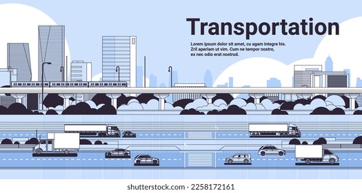 transport driving highway road city traffic transportation concept modern cityscape background