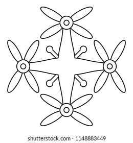 Transport drone icon. Outline transport drone vector icon for web design isolated on white background