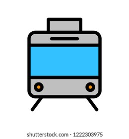 transport editable stroke icons of train  in flat design.