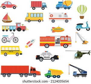 Transport Elements, Transport vehicles Illustration, Transport vehicles Clipart