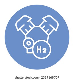 Transport engine H2 color line icon. Hydrogen energy. Isolated vector element. Outline pictogram for web page, mobile app, promo