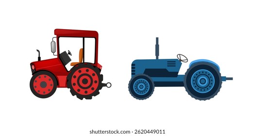 Transport Farm Tractors Cartoon Vector Illustration Design