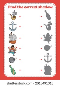 Transport Finden Sie den richtigen Schatten. Erziehungsspiel für Kinder. Cartoon, Vektorgrafik.
