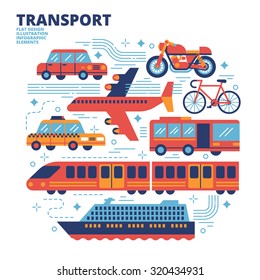 Transport, Flat Design, Illustration