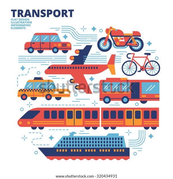 Transport, Flat Design,\
Illustration