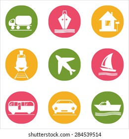 Transport flat icons