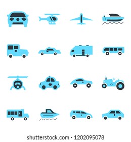 Transport flat icons set