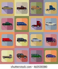 transport flat icons vector illustration isolated on background