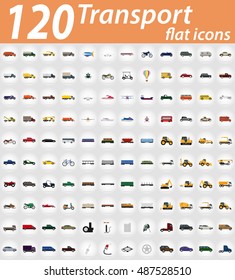 transport flat icons vector illustration isolated on background