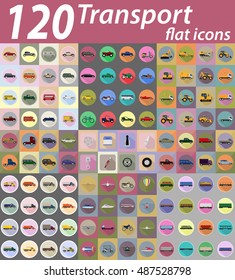 transport flat icons vector illustration isolated on background
