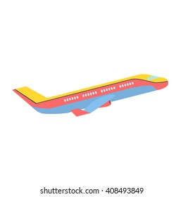 Transport flat plane icon isolated on white. Vector illustration