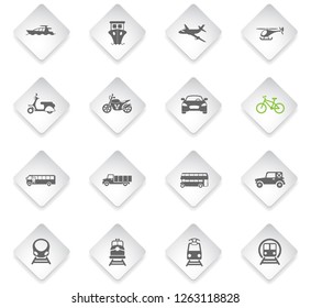 transport flat rhombus web icons for user interface design