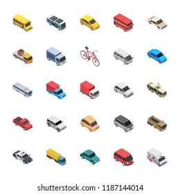 Transport Flat Vector Icons 