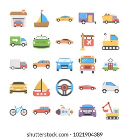 
Transport Flat Vector Icons Set 
