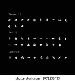transport and food icon vector