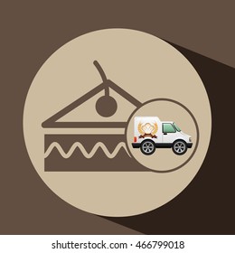 transport of fresh bakery products, vector illustration