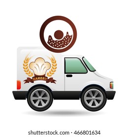 transport of fresh bakery products, vector illustration