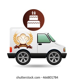 transport of fresh bakery products, vector illustration