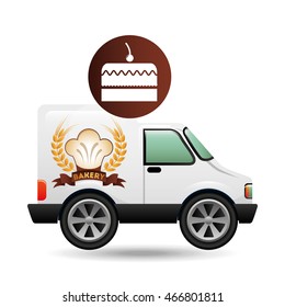 transport of fresh bakery products, vector illustration